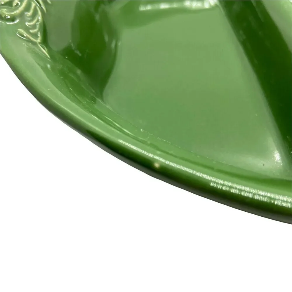 Sur La Table Green Three Section Dishwasher Safe Baking Dish Platter Snack Tray